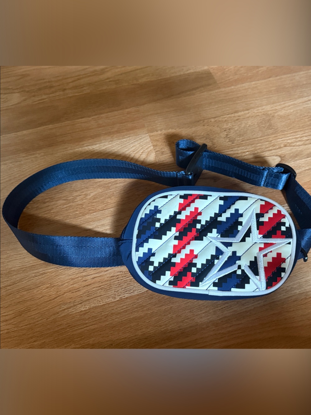 Perfect Moment Navy Red White Geometric Belt Bag